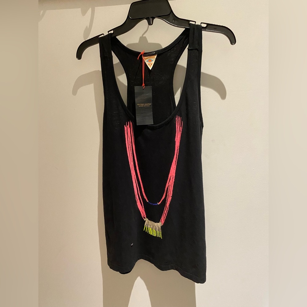Black Maison Scotch Tank Top